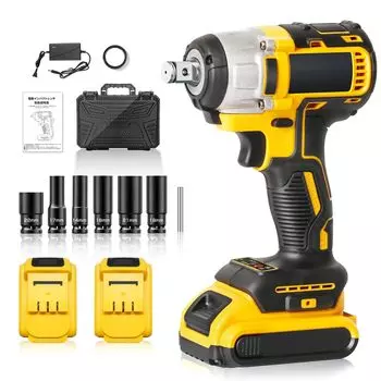 SUFE электрический ударный перезаряжаемый ударный инструмент с максимальной силой 600 Н, оснащенный бесщеточным неограниченной скоростью, автоматической остановкой, светодиодным фонарем, гайкой для автомобильных шин и болтом