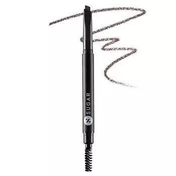 SUGAR Cosmetics Arch Arrival Brow Definer | Карандаш для бровей со шпулей | Держится до 12 часов | Натуральный финиш | 3,5 г | Серо-коричневый