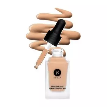 SUGAR Cosmetics Drop The Base Serum Foundation | Medium Coverage | Lasts 8 Hrs+ | Natural Finish | 20ml - 15 Cappuccino (Light, Cool Undertone)