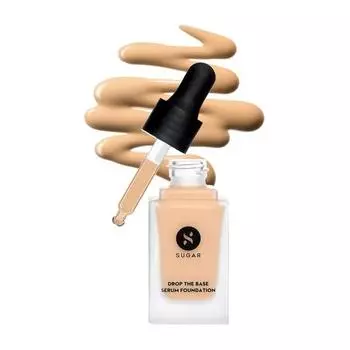 SUGAR Cosmetics Drop The Base Serum Foundation | Medium Coverage | Lasts 8 Hrs+ | Natural Finish | 20ml - 27 Vienna (Light Medium, Warm Undertone)