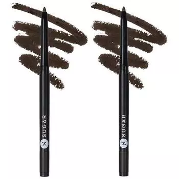 SUGAR Cosmetics- Kohl Of Honour - 02 Brown Bag (Brown Kajal) - Ultra Creamy Texture, Smudge Proof, Water Proof Kajal,Lasts Up to 12 hours (Pack of 2)