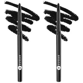 SUGAR Cosmetics Kohl Of Honour Intense Kajal Pencil, Matte Finish, Longlasting Formula, Lightweight - 01 Black Out (Pack Of 2)