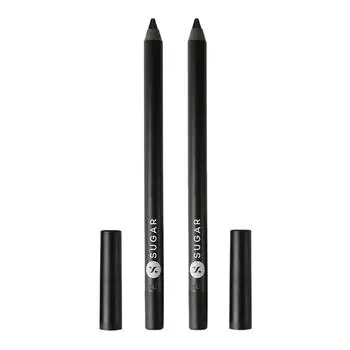 SUGAR Cosmetics Stroke Of Genius Heavy-Duty Kohl с точилкой (Упаковка из 2 шт.) Водостойкий карандаш-каял Smudge-Stick Kajal Pencil - 05 Black Magic