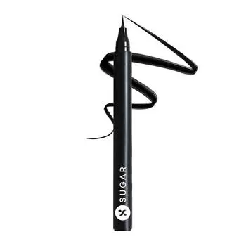 SUGAR Cosmetics Wingman Waterproof Microliner | Liquid Eyeliner | Flexi-Tip Applicator | Pen Eyeliner 1.6ml - 01 I Ll Be Black