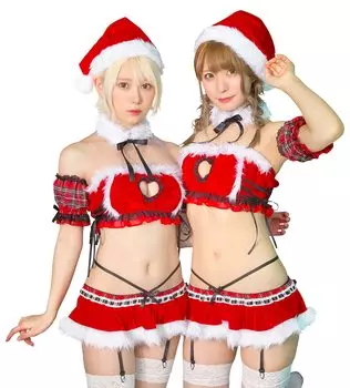 SugarWhip Cosplay Halloween Santa Lingerie Red Fancy Dress Costume [Clear Stone] Women s