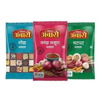Сухана Амбари Упаковка из 3 шт. (Канда Ласун Масала 500г, Года 500г, Чатпат 500г)