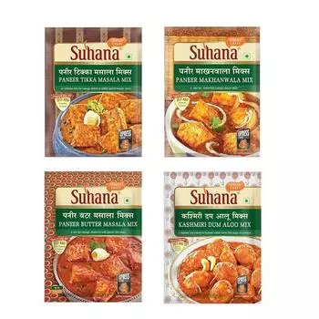 Сухана Вег Комбо из 4 (Панир Маханвала, Панир Баттер Масала, Кашмирский Дум аалоо, Панир Тикка Масала)