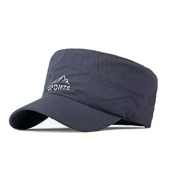 Сухая быстрая полиэстеровая тонкая армейская плоская шляпа для взрослых, крутые солнцезащитные шляпы с большой костью для мужчин и женщин, сетчатые военные кепки больших размеров 55-60cm темно-синий