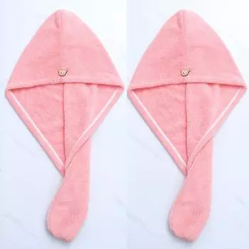 Сухая шапка, женское быстросохнущее полотенце для волос, сухое полотенце для волос, шампунь, шапочка для душа, сухое полотенце для волос, шарф, однослойный 28*65 розовый