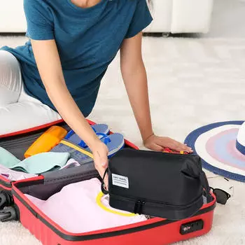 Сухая Влажная Отдельная Косметичка Легкая Водонепроницаемая Большая Вместимость Дорожные Туалетные Принадлежности Универсальная чёрный