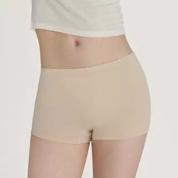 Сухие пять воздушных хлопковых квадратных тянутых гигиенических трусиков (Кожа, Черный, Серый) Skin XL