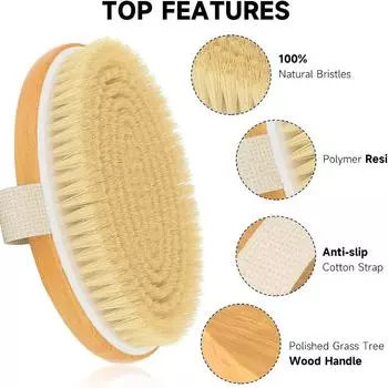 Сухие щетки для тела Отшелушивающие скраберы для тела Щетки для ванны Щетка для тела Сухая щетка Массажная щетка Растирание Ванна Артефакт Растирание Спина