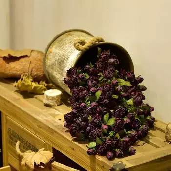 Сухоцвет искусственный цветок искусственная маленькая роза имитация обожженного края шелковый цветок украшение для гостиной стола белый