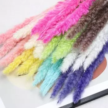 Сухоцветы Маленькие тростники Домашнее украшение Искусственные ветки растений Одуванчик Поддельные свадебные композиции Ваза Многоцветный синий