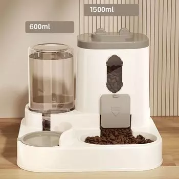 Сухое и влажное разделение диспенсер для воды для домашних животных миска для корма для кошек и собак аксессуары для мисок для домашних животных для котят серый