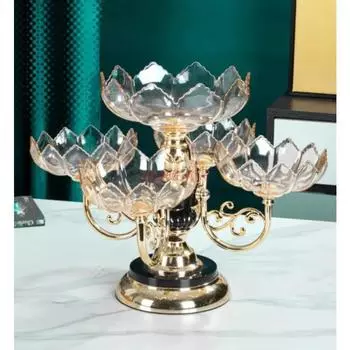 Сухофрукты и фруктовая тарелка, домашняя гостиная, журнальный столик, конфеты, многослойная хрустальная фруктовая тарелка, элитная