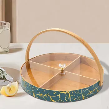 Сухофрукты тарелка закуска круглая практичная прочная посуда для закусок коробка для хранения еды для дома Small