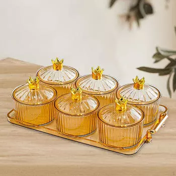 Сухофрукты Тарелка Закуска Сервировочный Поднос Роскошное Разделенное Блюдо Приправа для Жизни янтарь