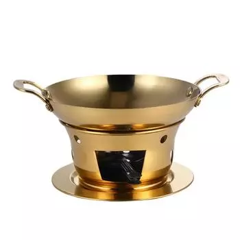 Сухой котел Коммерческий котел на твердом топливе Золотая спиртовая печь Жаровня для шведского стола Корейский горшок Утолщенный горшок из нержавеющей стали