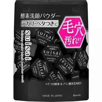 suisai Beauty Clear Black Powder Wash (Обычный) Очищающий порошок для лица с ферментами, одинарный, 0,4 г x 32 шт. [Поры] [Черные точки] [Грязь] [C