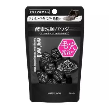suisai Beauty Clear Black Powder Wash (пробный) Ферментное средство для умывания лица Single 0,4 г x 15 шт. | Поры, черные точки, грязь, забитые уголки, шероховатость, старая мертвая кожа