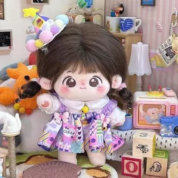 Suit Doll Clothes Outfit Yellow Duck Doll Dress Up Set 20cm Cotton Doll Clothes Children s Gift style A