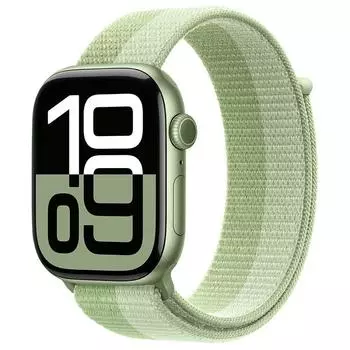 Suitable for Apple Watch Applewatch10 Strap Iwatch9 Sports Nylon Loop Ultra Woven Strap Official with mint green (iwatch S10)42mm strap