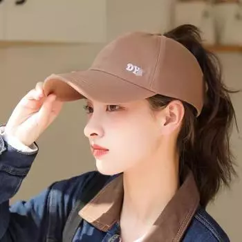 Suitable for High Ponytail Hat Sun Hat Sun Protection Women s Sun Hat Baseball Cap Peaked Cap UV Protection Khakis (adjustable cap circumference) One size