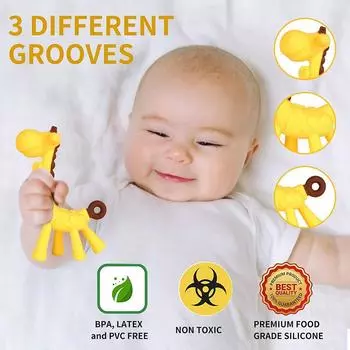 Suitable for teething babies aged 3-36 months Deer teether Safe and odourless Can be sterilised by boiling at high temperatures
