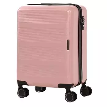Suitcase Ripple 34L 46cm 3kg Hard Zipper 20201 Carry Bag Carry Case with TSA Lock Pink [Transit Lounge]