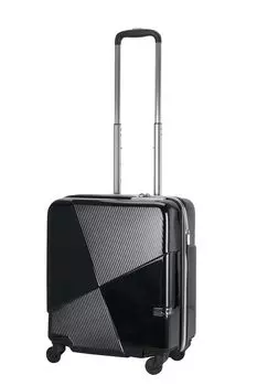 Suitcase Zipper Max Cabin EX Maximum Capacity with Expansion Function Allowed 42L 3kg Black x Black [Hideo Wakamatsu] Carry-on Carry-On 85-76650