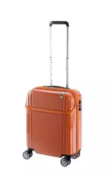 Чемодан с застежкой-молнией сверху, открытый, 35 л, оранжевый, карбоновый [Travelist], ручная кладь 76-30480, 3,3 кг