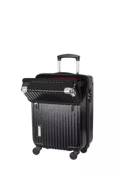 Suitcase Zipper Top Open Business Carry 34L cm Black Hairline [Travelist] Carry-On 53.5 3.2kg