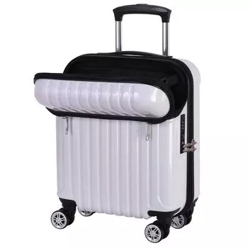Suitcase Zipper Top Open Tops 24L 45cm White Carbon [Actus] Carry-On 2.6kg