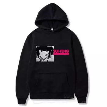 СУЙ-ФЭН Отбеливатель: Тысячелетняя толстовка с принтом «Кровавая война» и дугой, аниме Манга, мужская и женская модная толстовка в стиле Харадзюку с круглым вырезом, осенне-зимняя уличная толстовка S чёрный