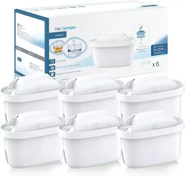 Suke Brita Replacement Cartridge Water Purification Pot Cartridge Compatible Filter Cartridge Present 6 Pieces Polypropylene [BRITA MAXTRA]