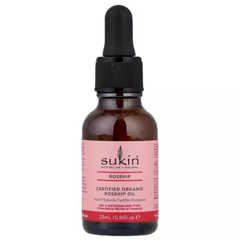 Sukin, Certified Organic Rosehip Oil, Dry to Dry Skin Types, 25ml (0.85fl oz)