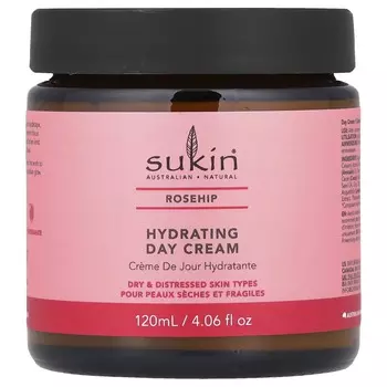 Sukin, Увлажняющий дневной крем, шиповник, 4,06 жидких унций (120 мл)