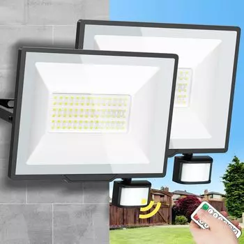 SUKITEN датчик движения наружная безопасность бесступенчатая 24-часовая подсветка широкое автоматическое дистанционное управление дальность обнаружения Охранное освещение коридор парковка чёрный