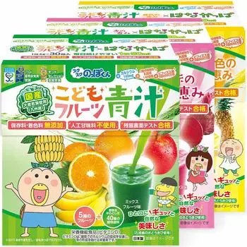 Sukusuku no Pokkun Под руководством Hanakappa фруктовый зеленый сок Набор из 3 различных вкусов Ca Молочнокислые бактерии Витамин D Пищевые волокна Железо DHA PS GABA