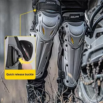SULAITE, 4 шт., наколенники и налокотники, защитные накладки на голень, защитное снаряжение для езды на мотоцикле, дышащее дышащее снаряжение серебряный