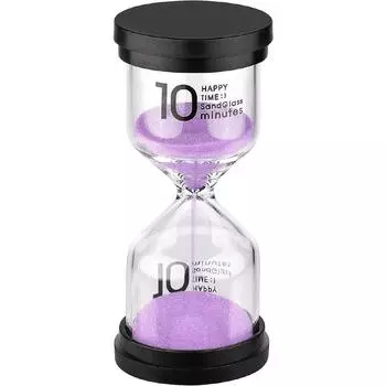 SuLiao «Песочные часы» Таймер «Песочные часы» 10 минут:Пластиковые песочные часы, часы с фиолетовым песком, 10 минут, большие часы De Arena, 10 минут, цветные