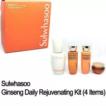 Sulwhasoo Ежедневный омолаживающий набор с женьшенем (4 предмета), Антивозрастной, Увлажняющий, Корейская косметика, Kbeauty, образец