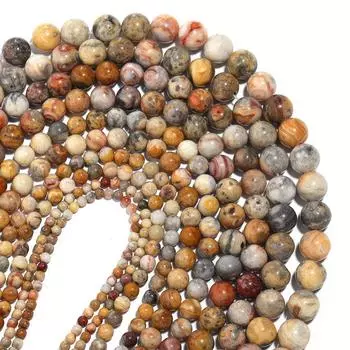 Сумасшедшие кружевные агатовые камни, круглые бусины для самостоятельного изготовления ювелирных изделий, аксессуары для рукоделия 4-12 мм Dia 4mm