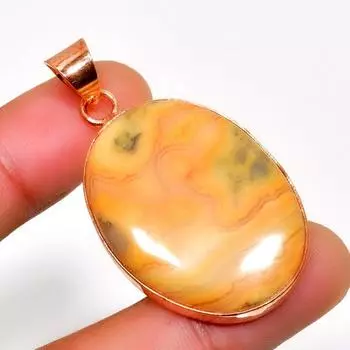 Сумасшедший кружевной агат, драгоценный камень 925, посеребренный кулон ручной работы, 1,70 дюйма 1.70 белый