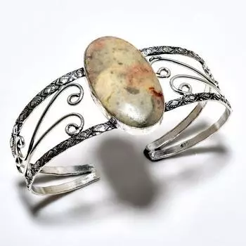 Сумасшедший кружевной агатовый драгоценный камень 925 посеребренный браслет-манжета ручной работы