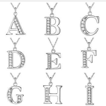SUMENG 2024, новая мода, 26 букв AZ, посеребренное ожерелье, цветное ювелирное изделие, кулон, металлический штамп Silver