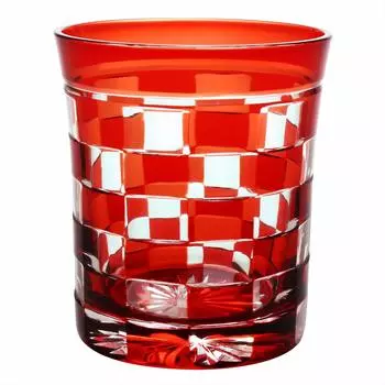 Sumida Edo Kiriko Museum Edo Kiriko Glass Rocks Glass Mini Old Kawai Sarazo Made Ichimatsu Red Made in Japan Sixtieth Birthday Respect for the Aged