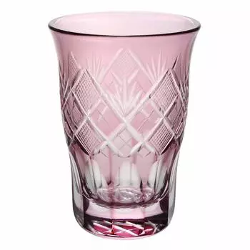 Sumida Edo Kirikokan Tumbler Gold Red 310ml Edo Kiriko Hot Glass Connecting Sword Yarai Pattern FG2-3
