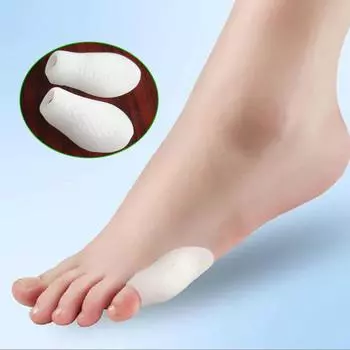 Sumifun 1 пара силиконовых защитных чехлов для пальцев ног, отдельные накладки для шлифовки ног, коррекция пальцев, защита пальцев белый